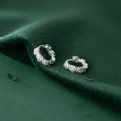 Rózsacsokor ezüst fülbevaló