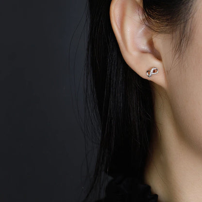 Ragyogó végtelen ezüst fülbevaló - Eyla Jewelry