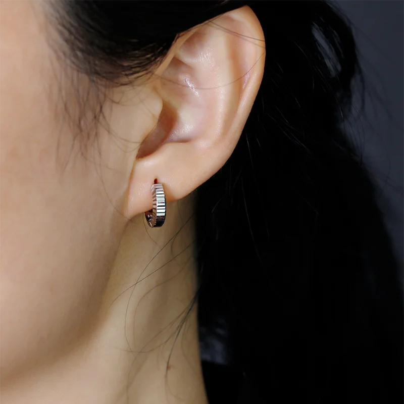 Barázdált ezüst fülbevaló - Eyla Jewelry