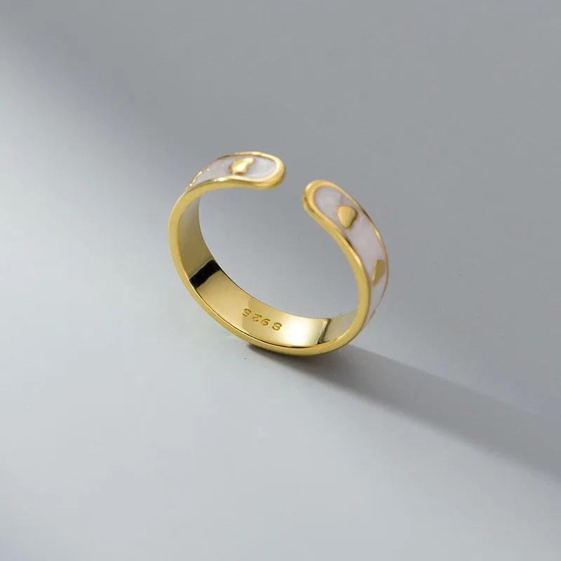 Fehér szeretet ezüst gyűrű - Eyla Jewelry