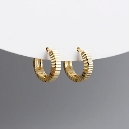 Barázdált ezüst fülbevaló - Eyla Jewelry