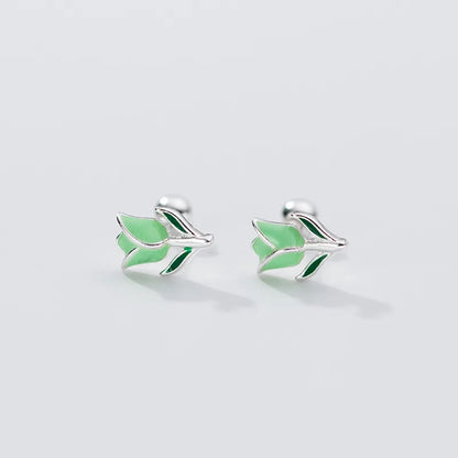 Colorful Tulip Silver Earrings