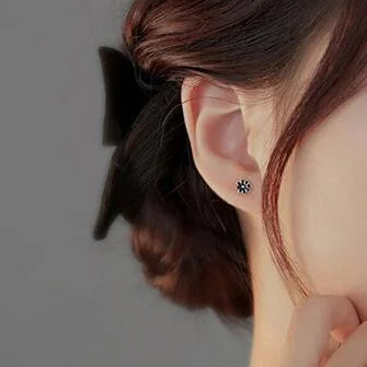 Különleges virágos kerámia ezüst fülbevaló