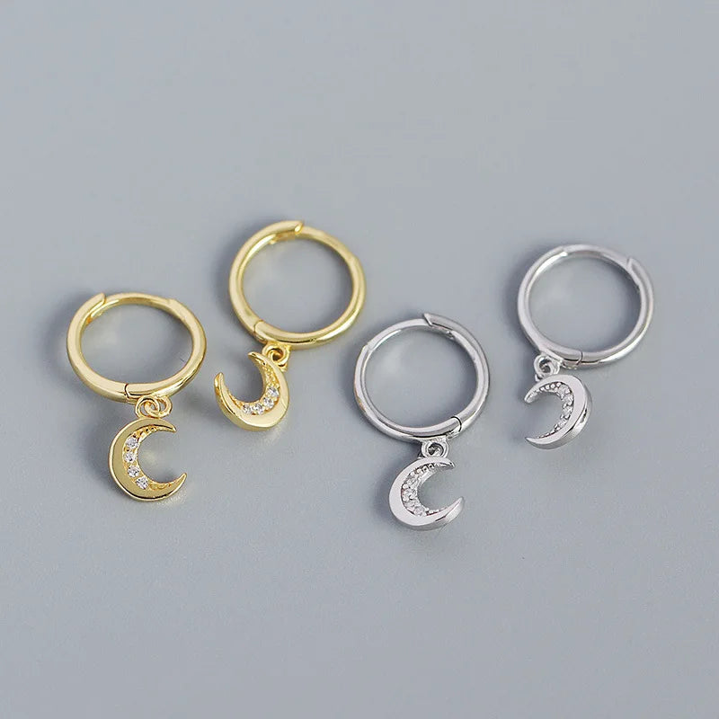 Ragyogó hold ezüst fülbevaló - Eyla Jewelry