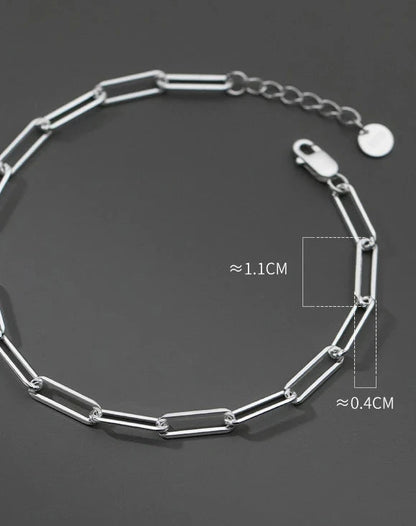 Lánc hatású ezüst karkötő