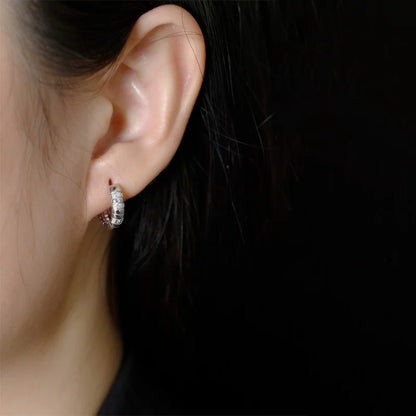 Barázdált rusztikus ezüst fülbevaló