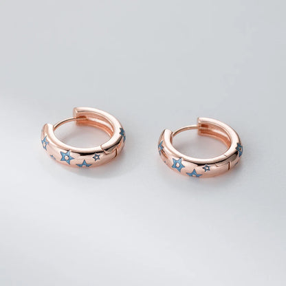 Kék csillagok ezüst fülbevaló - Eyla Jewelry