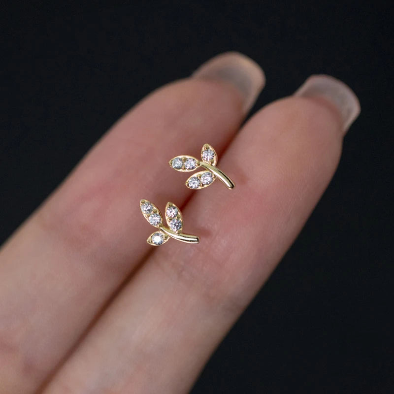 Tündöklő levél ezüst fülbevaló - Eyla Jewelry