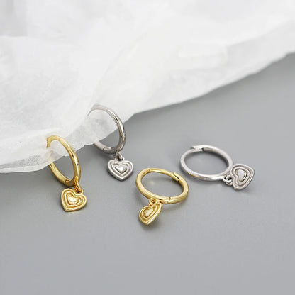 Letisztult szivecskés ezüst fülbevaló - Eyla Jewelry