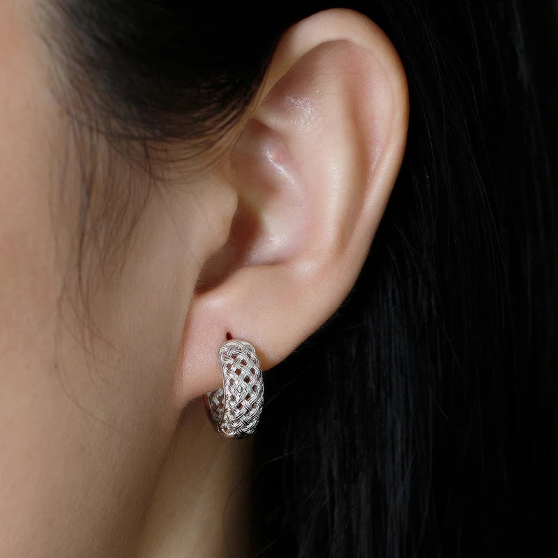 Szövött álom ezüst fülbevaló - Eyla Jewelry