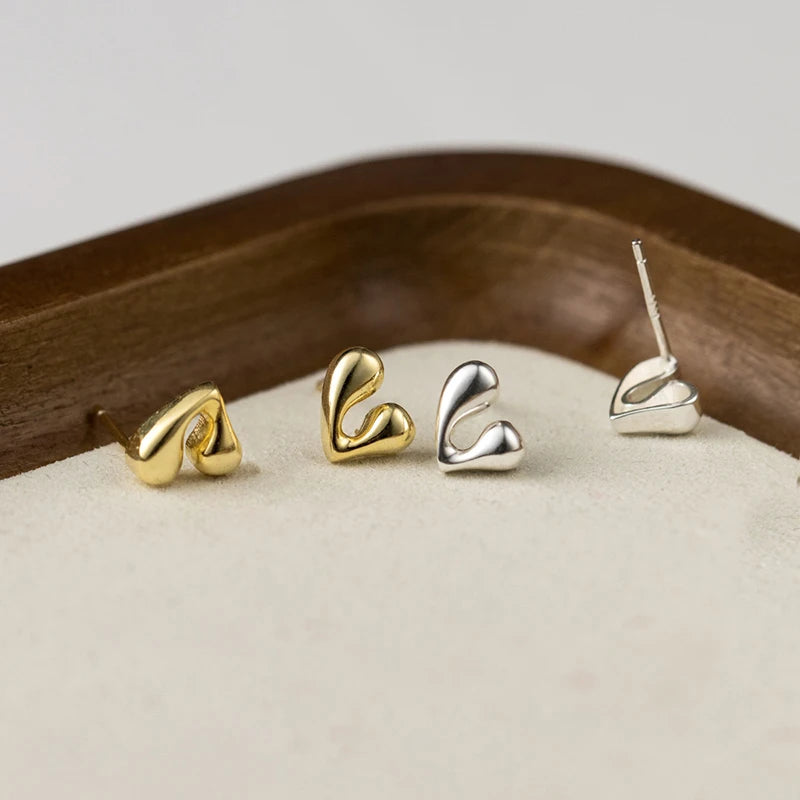 Különleges szív ezüst fülbevaló - Eyla Jewelry