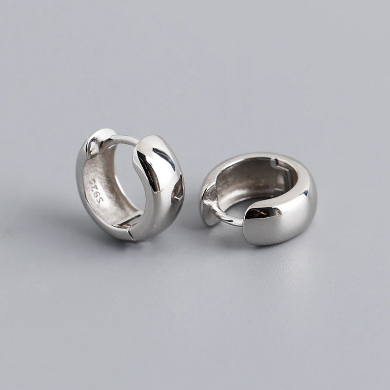 Vastag kerek profilú ezüst karika-fülbevaló - Eyla Jewelry