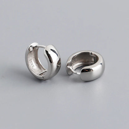 Vastag kerek profilú ezüst karika-fülbevaló - Eyla Jewelry