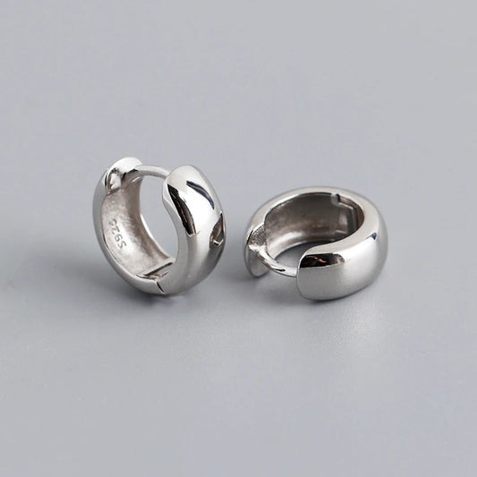 Vastag kerek profilú ezüst karika-fülbevaló - Eyla Jewelry