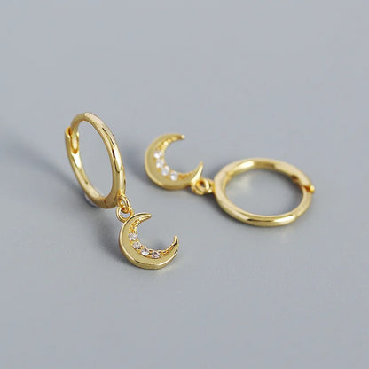 Ragyogó hold ezüst fülbevaló - Eyla Jewelry