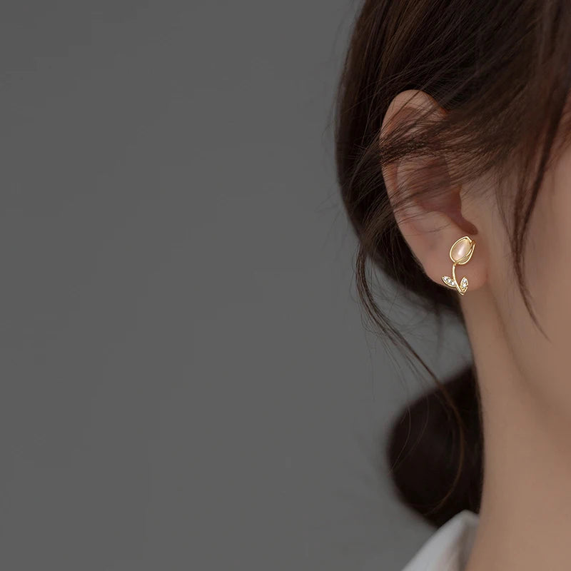 Különleges tulipános ezüst fülbevaló - Eyla Jewelry