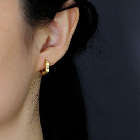 Barázdált ezüst fülbevaló - Eyla Jewelry