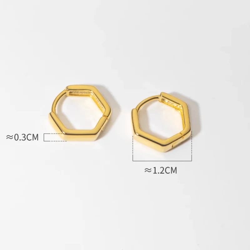 Hatszögletű ezüst fülbevaló - Eyla Jewelry