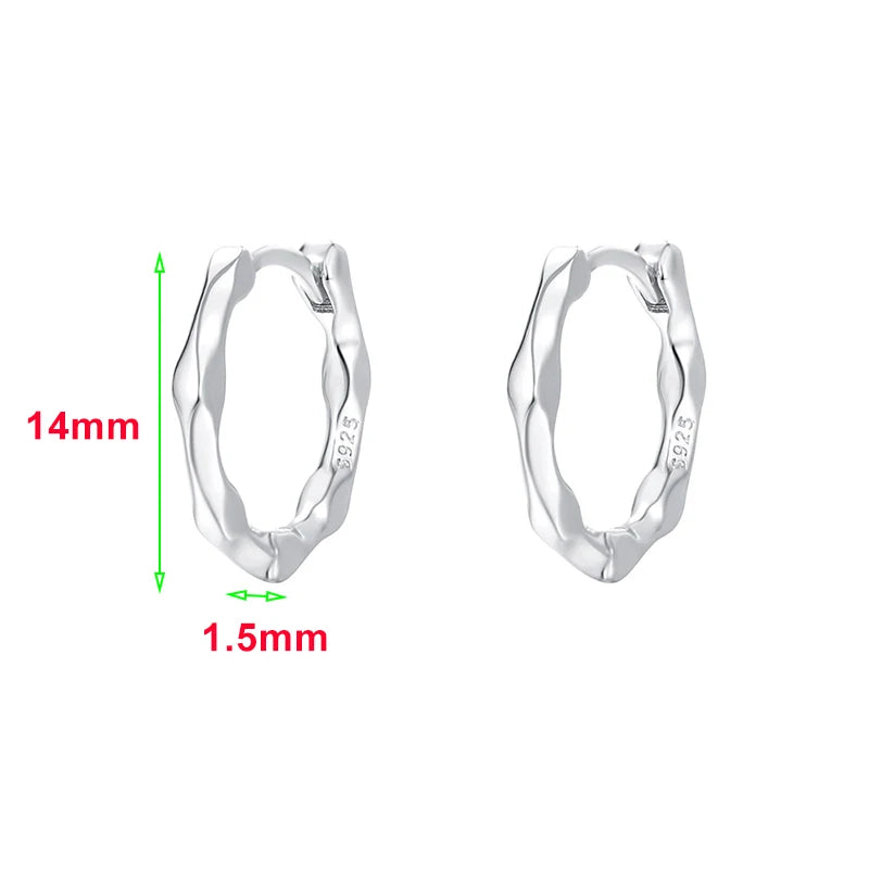 Rusztikus hatású ezüst karika-fülbevaló - Eyla Jewelry