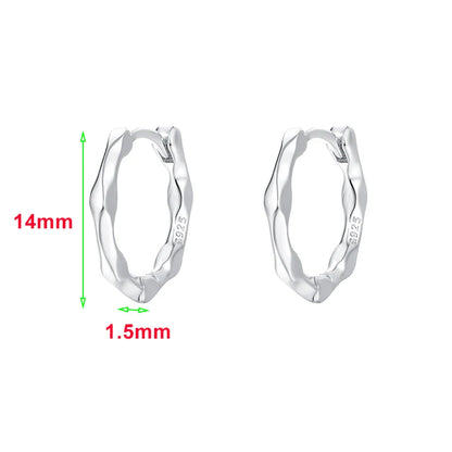 Rusztikus hatású ezüst karika-fülbevaló - Eyla Jewelry