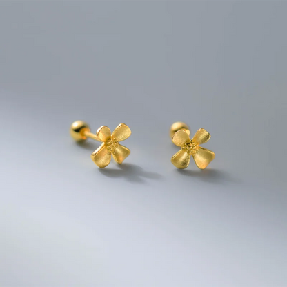 Virágos aranyozott ezüst fülbevaló - Eyla Jewelry