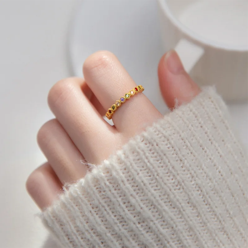 Színes varázs aranyozott ezüst gyűrű - Eyla Jewelry