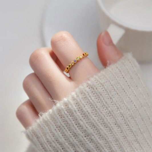 Színes varázs aranyozott ezüst gyűrű - Eyla Jewelry