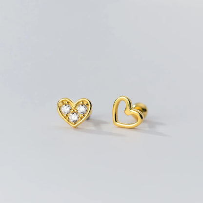 Asszimetrikus szív ezüst fülbevaló - Eyla Jewelry