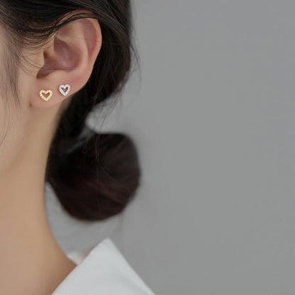 Ragyogó szív ezüst fülbevaló - Eyla Jewelry