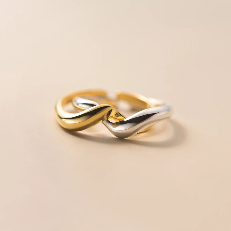 Minimalista hullámos ezüst gyűrű - Eyla Jewelry