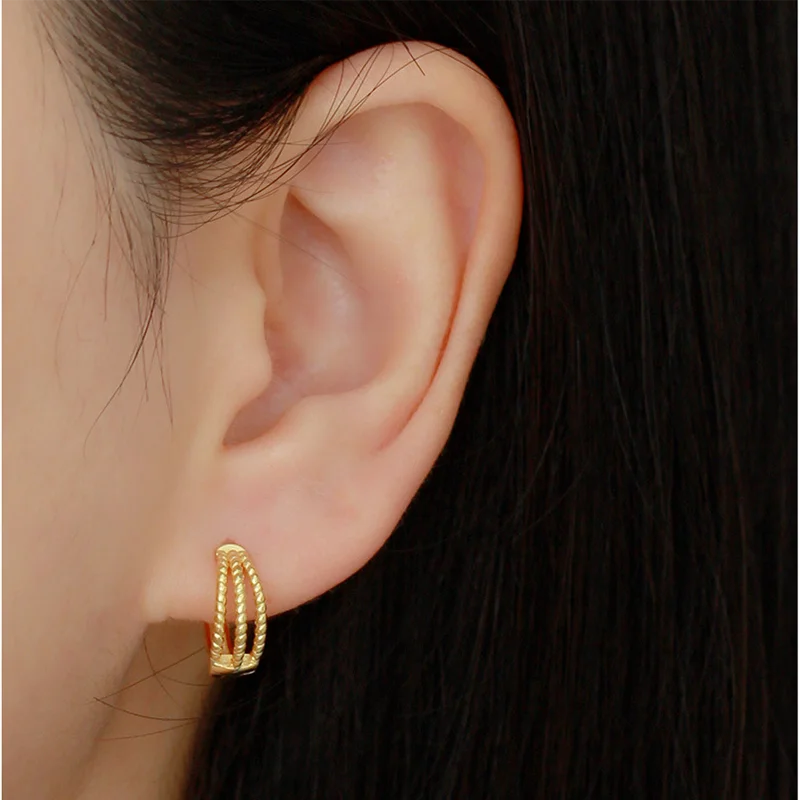 Triplasoros ezüst fülbevaló - Eyla Jewelry