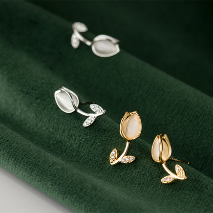 Különleges tulipános ezüst fülbevaló - Eyla Jewelry