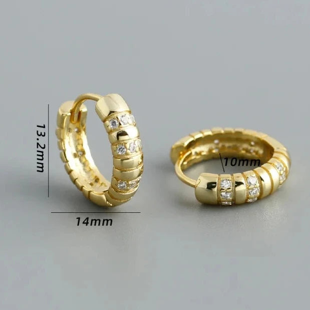 Barázdált rusztikus ezüst fülbevaló