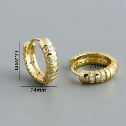 Barázdált rusztikus ezüst fülbevaló