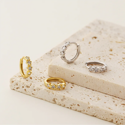 Csillagos ezüst fülbevaló - Eyla Jewelry