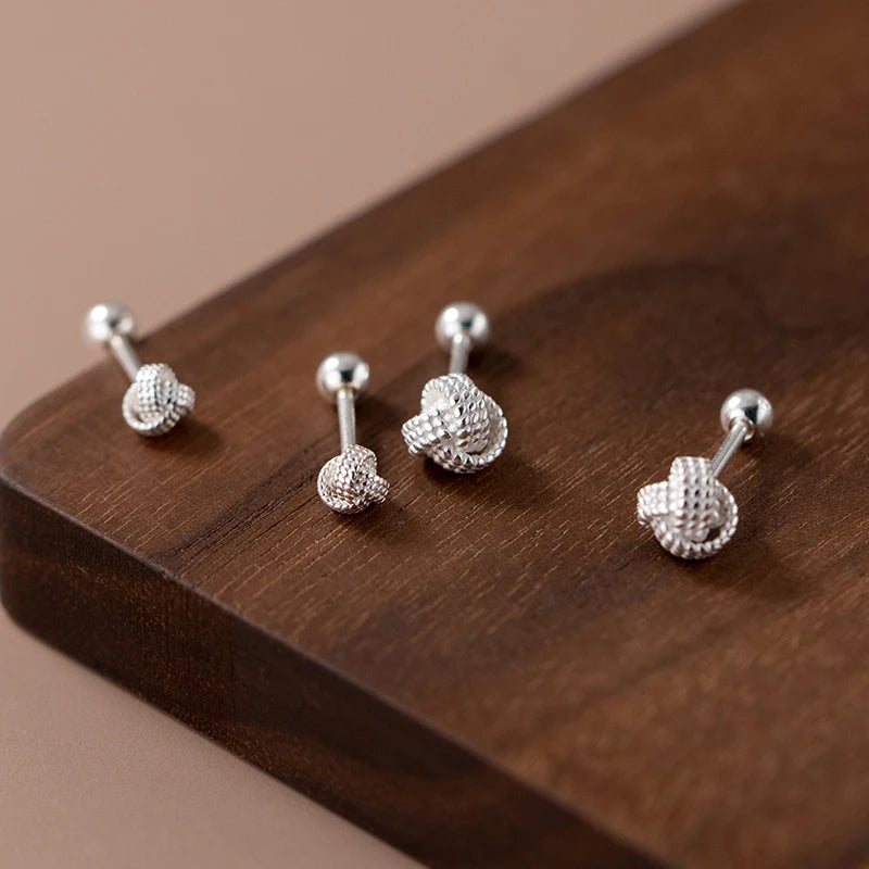 Csomó hatású ezüst fülbevaló