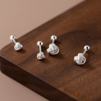 Csomó hatású ezüst fülbevaló