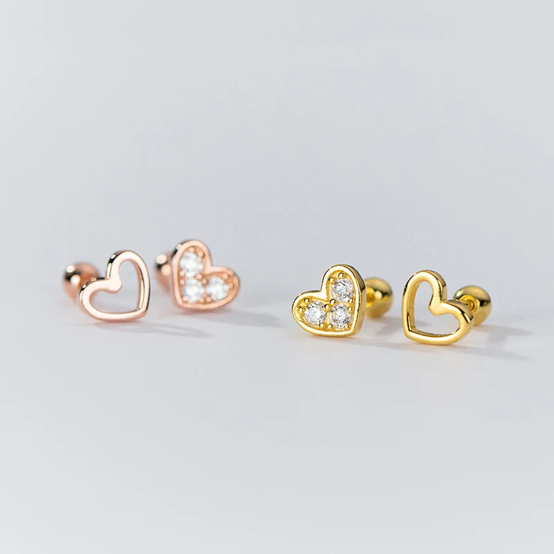 Asszimetrikus szív ezüst fülbevaló - Eyla Jewelry