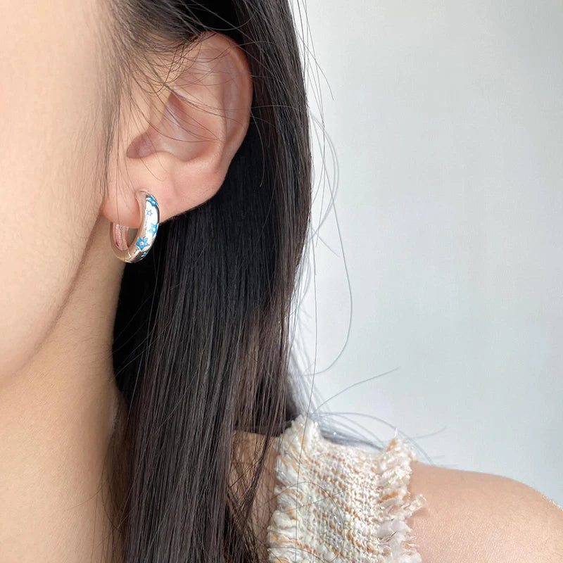 Kék csillagok ezüst fülbevaló - Eyla Jewelry