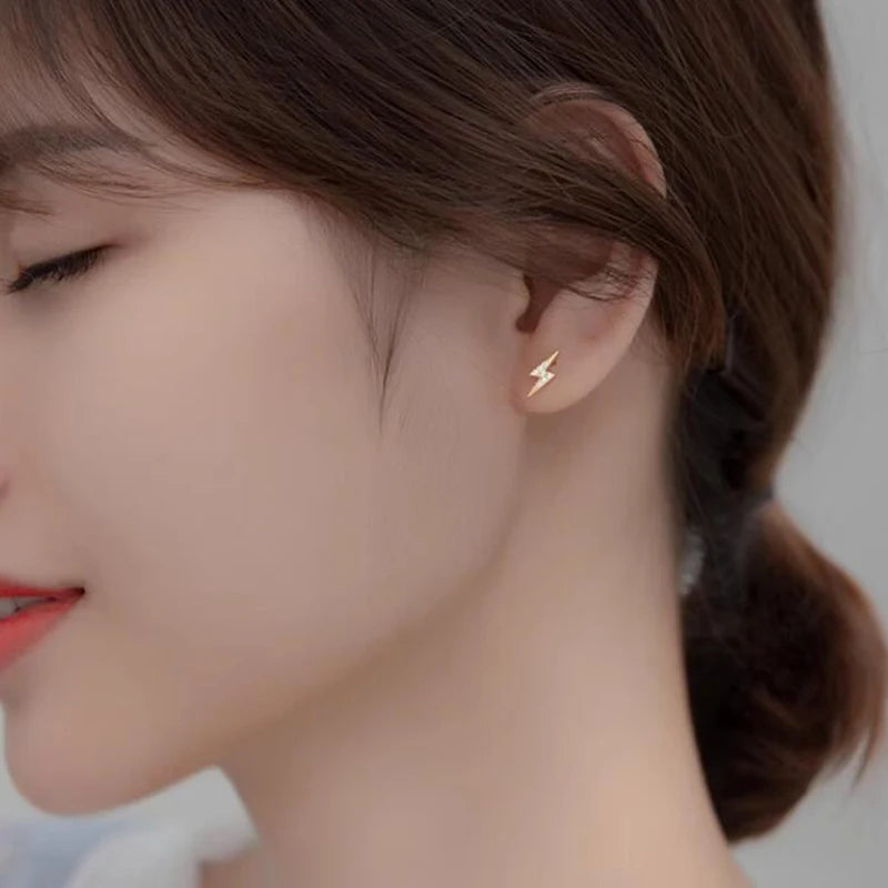 Kicsi villám ezüst fülbevaló - Eyla Jewelry