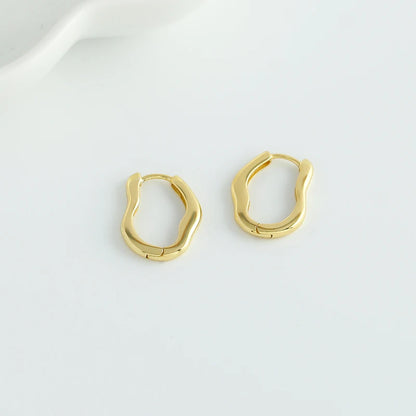 Hullámzó ezüst karika-fülbevaló - Eyla Jewelry