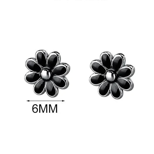 Különleges virágos kerámia ezüst fülbevaló