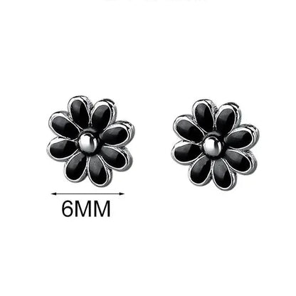 Különleges virágos kerámia ezüst fülbevaló