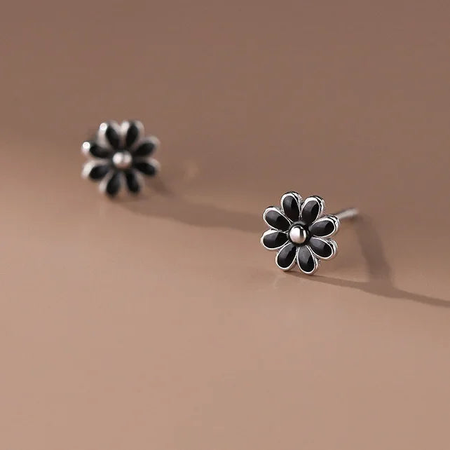 Különleges virágos kerámia ezüst fülbevaló