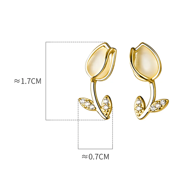 Különleges tulipános ezüst fülbevaló - Eyla Jewelry