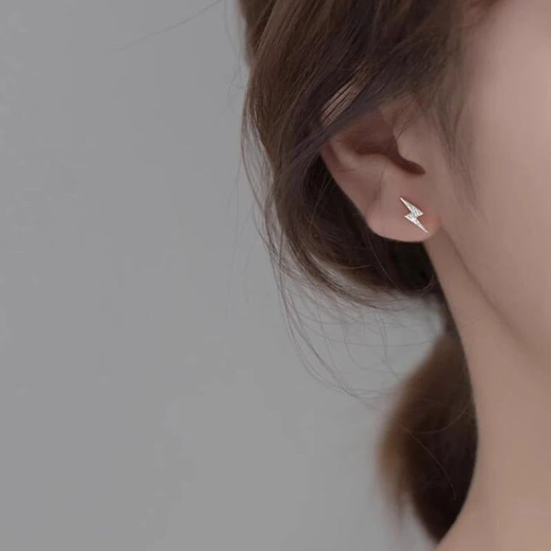 Kicsi villám ezüst fülbevaló - Eyla Jewelry