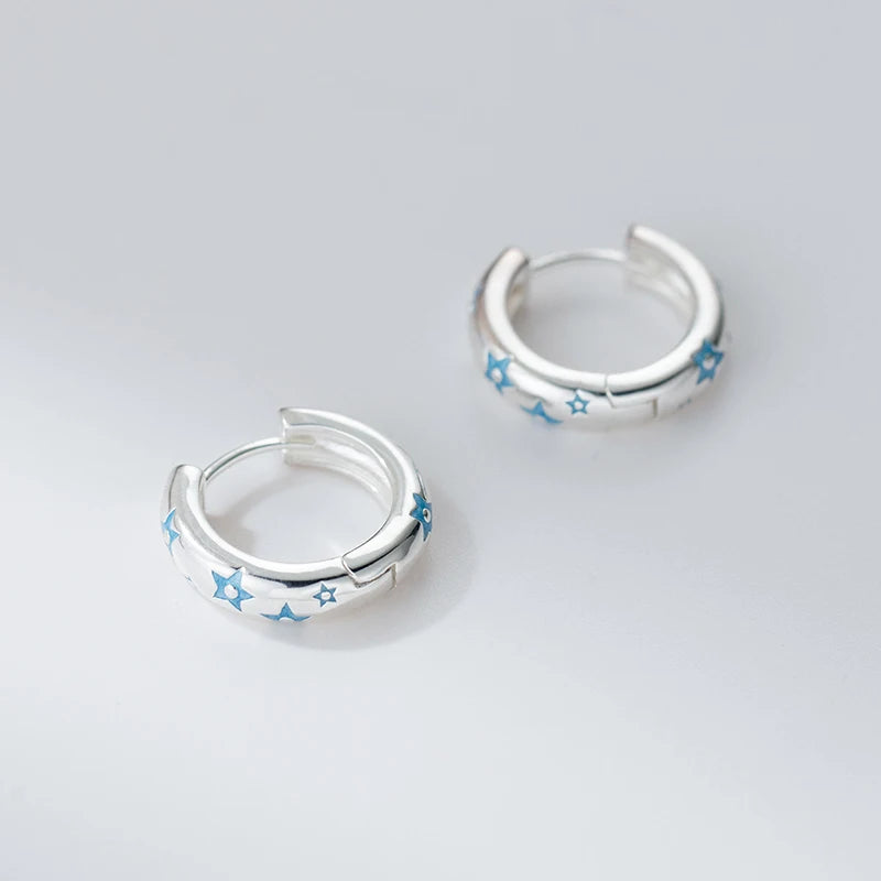 Kék csillagok ezüst fülbevaló - Eyla Jewelry