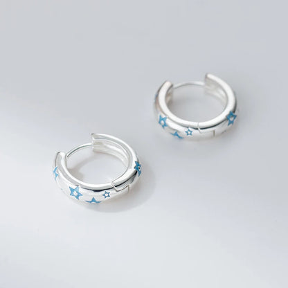 Kék csillagok ezüst fülbevaló - Eyla Jewelry