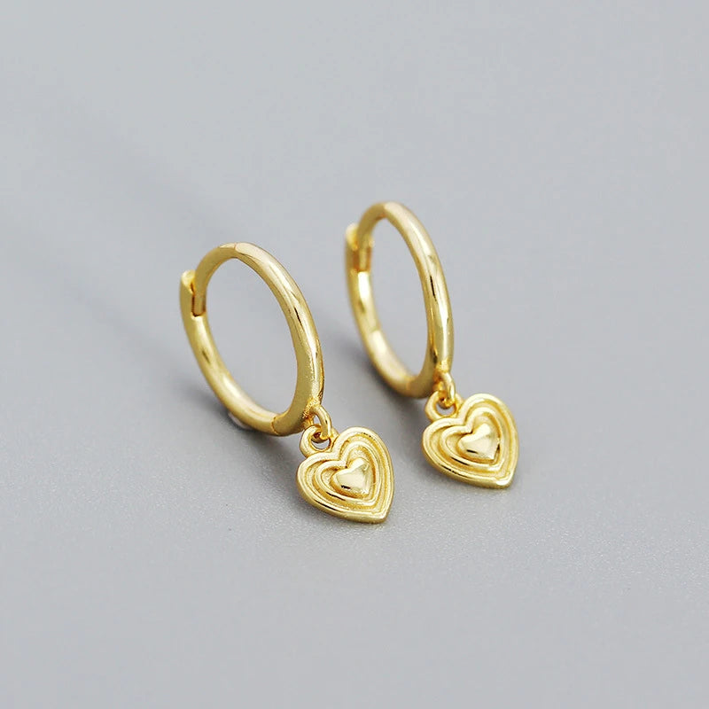 Letisztult szivecskés ezüst fülbevaló - Eyla Jewelry