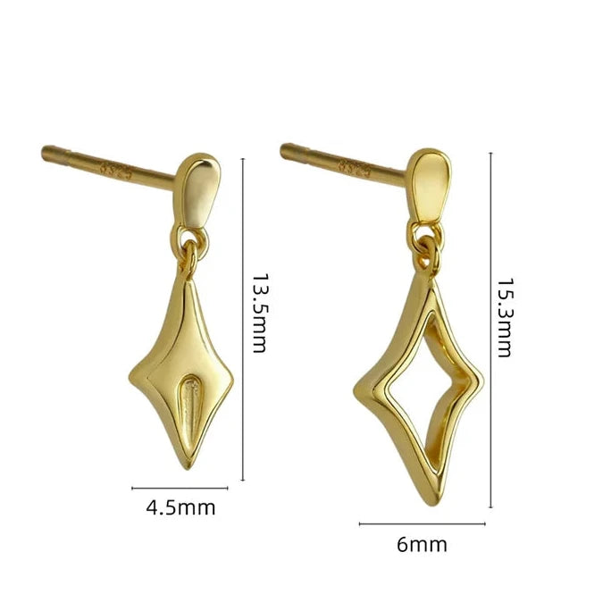 Csillagos ezüst fülbevaló